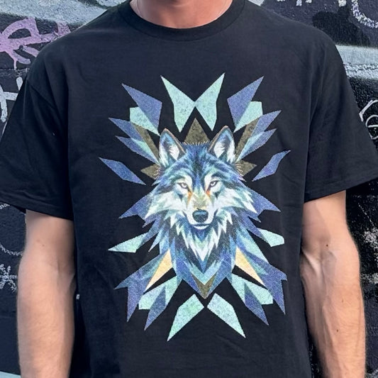 Model wearing the Hemp Wolf Protein Boost T shirt